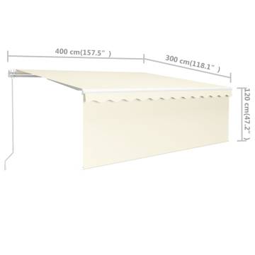 Manual Retractable Awning 4x3m Cream - Stylish & Durable