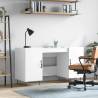 Desk High Gloss White 140x50x75 cm Engineered Wood Colour high gloss white 