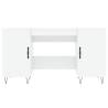 High Gloss White Desk - 140x50x75 cm Engineered Wood