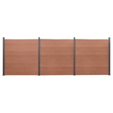 Fence Panel Set Brown 526x186 cm WPC | Durable Garden Fencing