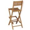 Folding Outdoor Bar Stools - 2pcs Solid Teak Wood