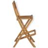 Folding Outdoor Bar Stools - 2pcs Solid Teak Wood