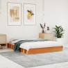 Solid Wood Pine Bed Frame - Wax Brown 140x190 cm for Comfort