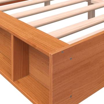 Solid Wood Pine Bed Frame - Wax Brown 140x190 cm for Comfort