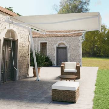 Freestanding Manual Retractable Awning 400x350 cm Cream - HipoMarket