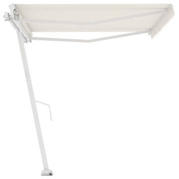 Freestanding Manual Retractable Awning 400x350 cm Cream - HipoMarket