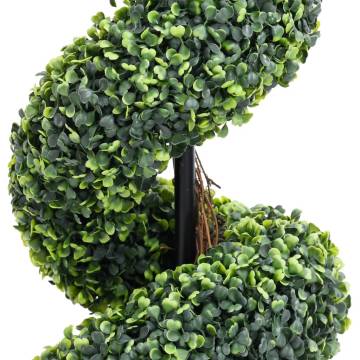 Artificial Boxwood Spiral Plant with Pot - 117 cm Green