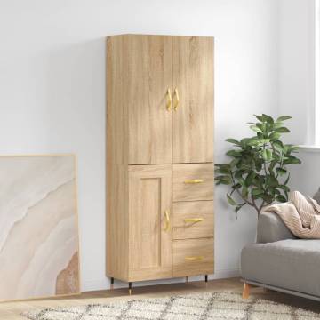 Stylish Highboard Sonoma Oak - 69.5x34x180 cm | HipoMarket