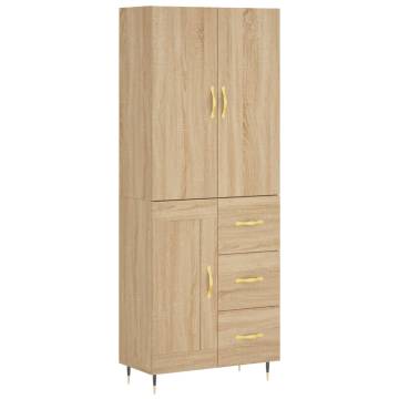 Stylish Highboard Sonoma Oak - 69.5x34x180 cm | HipoMarket