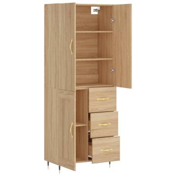 Stylish Highboard Sonoma Oak - 69.5x34x180 cm | HipoMarket