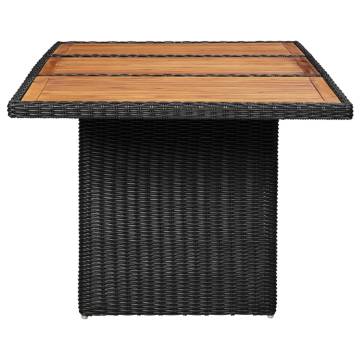 Garden Dining Table Black 200x100 cm - Durable Poly Rattan