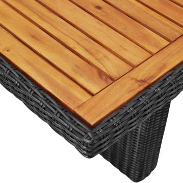 Garden Dining Table Black 200x100 cm - Durable Poly Rattan