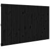 Elegant Black Wall Headboard - Solid Pine Wood 185x3x110 cm