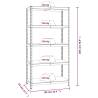 5-Layer Heavy-Duty Shelves - 2 pcs Silver Steel & Engineered Wood