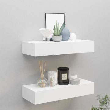 Wall-mounted Drawer Shelves 2 pcs - Elegant White Design