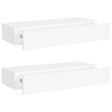 Wall-mounted Drawer Shelves 2 pcs - Elegant White Design