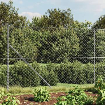 Chain Link Fence with Spike Anchors - 2x10 m Silver