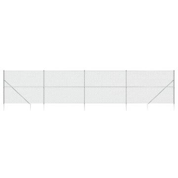 Chain Link Fence with Spike Anchors - 2x10 m Silver