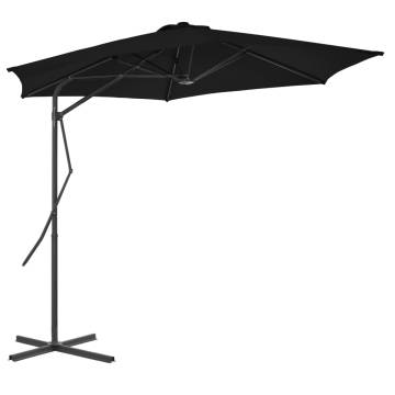 Outdoor Parasol with Steel Pole - Black 300x230 cm