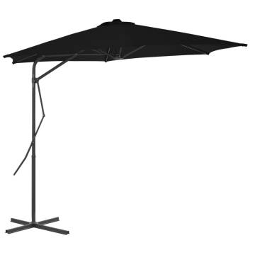 Outdoor Parasol with Steel Pole - Black 300x230 cm