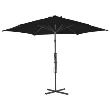 Outdoor Parasol with Steel Pole - Black 300x230 cm