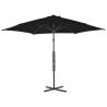 Outdoor Parasol with Steel Pole - Black 300x230 cm