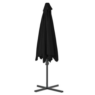 Outdoor Parasol with Steel Pole - Black 300x230 cm