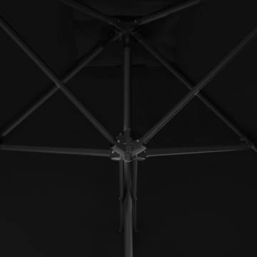 Outdoor Parasol with Steel Pole - Black 300x230 cm