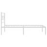 Metal Bed Frame with Headboard White 100x190 cm | HipoMarket