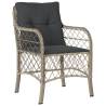 Garden Chairs with Cushions - 2 pcs Light Grey Poly Rattan