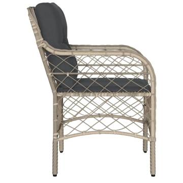 Garden Chairs with Cushions - 2 pcs Light Grey Poly Rattan