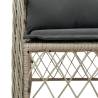 Garden Chairs with Cushions - 2 pcs Light Grey Poly Rattan