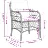 Garden Chairs with Cushions - 2 pcs Light Grey Poly Rattan