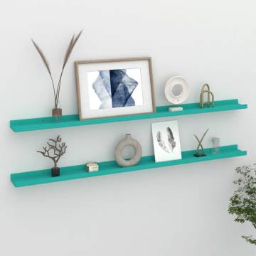 Stylish Blue Wall Shelves - 2 pcs | 115x9x3 cm for Your Home