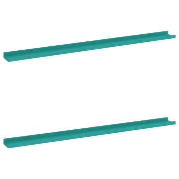 Stylish Blue Wall Shelves - 2 pcs | 115x9x3 cm for Your Home