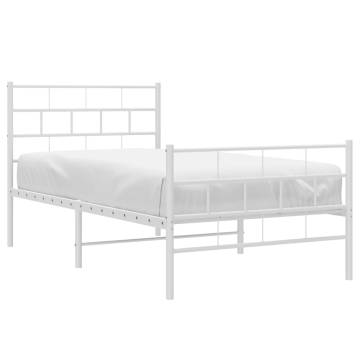 Metal Bed Frame with Headboard & Footboard - Small Single