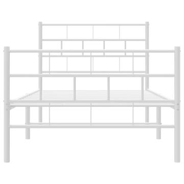 Metal Bed Frame with Headboard & Footboard - Small Single