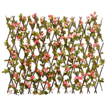 Expandable Dark Pink Artificial Ivy Trellis | Hipomarket