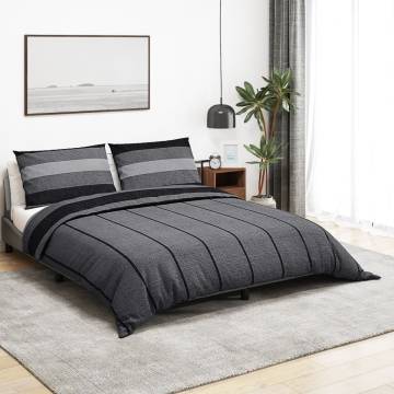 Dark Grey Duvet Cover Set 200x220 cm - Soft Cotton Bedding