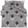 Grey Duvet Cover Set 140x200 cm Cotton | Hipomarket