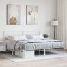 Metal Bed Frame with Headboard White 193x203 cm Colour white Size 193 x 203 cm Model with headboard 