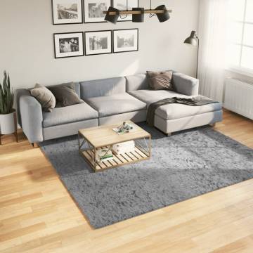 Shaggy Rug PAMPLONA High Pile Grey 240x240 cm - Cozy Elegance