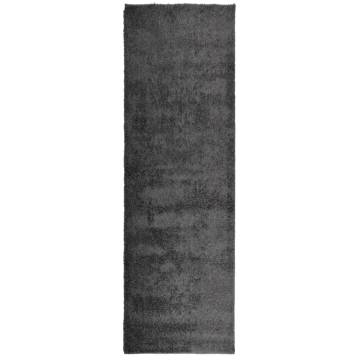 Shaggy Rug High Pile Modern Anthracite 80x250 cm - Hipomarket