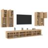 7 Piece TV Wall Cabinet Set with LED Lights Sonoma Oak Colour sonoma oak Quantity in Package 1 