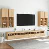 7 Piece TV Wall Cabinet Set with LED Lights - Sonoma Oak