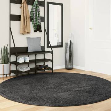 Shaggy Rug High Pile Modern Anthracite Ø 200 cm - Hipomarket