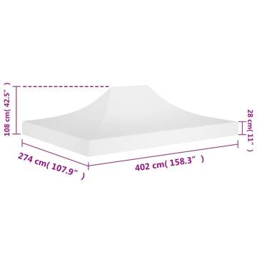 Party Tent Roof 4x3m White - Durable & Weather Resistant