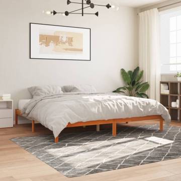 Wax Brown Bed Frame 200x200 cm | Solid Pine Wood - HipoMarket