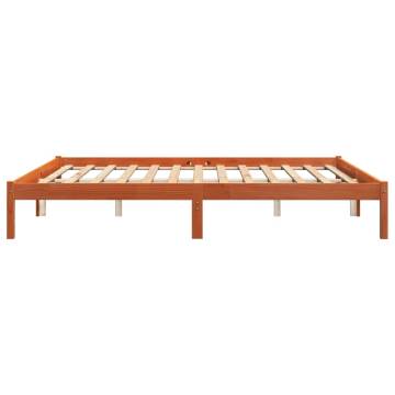 Wax Brown Bed Frame 200x200 cm | Solid Pine Wood - HipoMarket