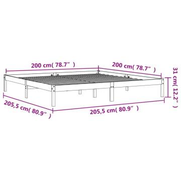 Wax Brown Bed Frame 200x200 cm | Solid Pine Wood - HipoMarket